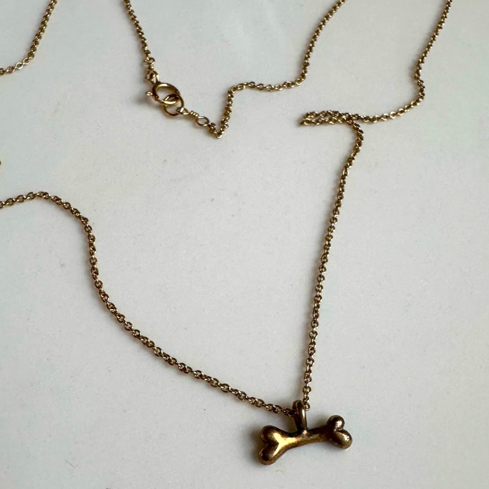 🦴Dog bone necklace 1/20 14KG chain, 925 charm